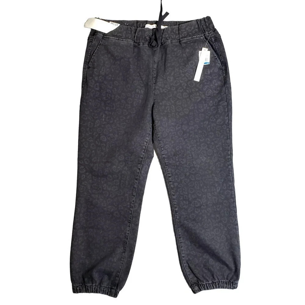 Tinseltown Black‎ Leopard Print Jogger Pants